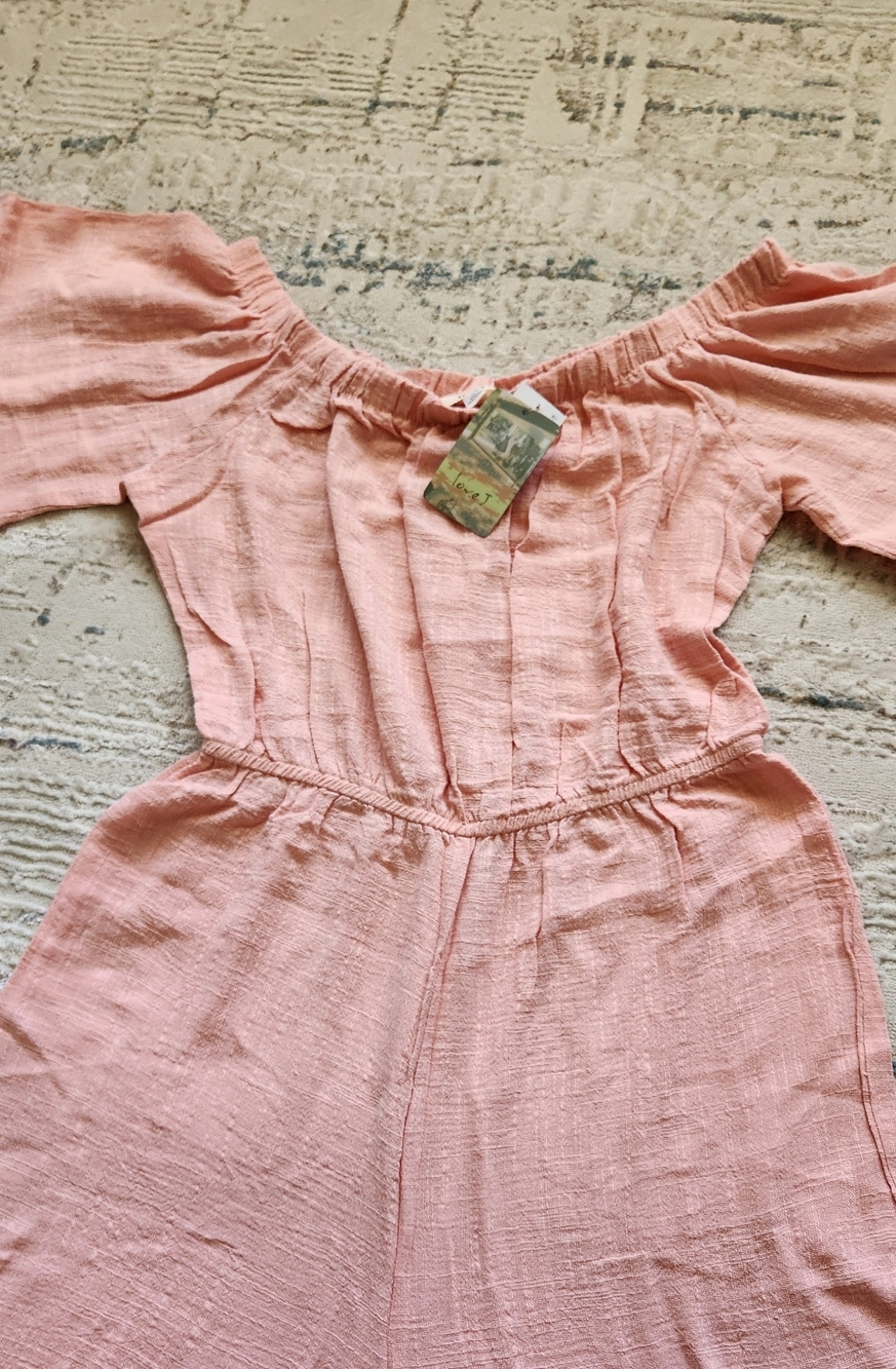 NEW love J Pale Pink Off-Shoulder Wide-Leg Jumpsuit - Picture 4 of 12